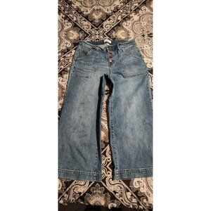 Oat Women's Wide Leg Capri Pants/ Short Pants Size 30 Button Fly